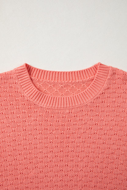 Ribbed Knit Drop Shoulder Long Sleeve Sweater