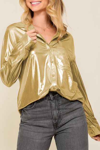 Metallic Chest Pocket Shirt