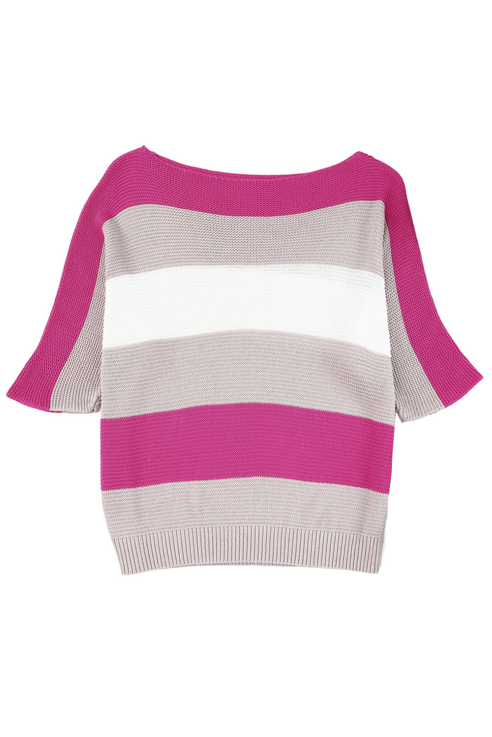 Colorblock Stripe 3/4 Sleeve Sweater