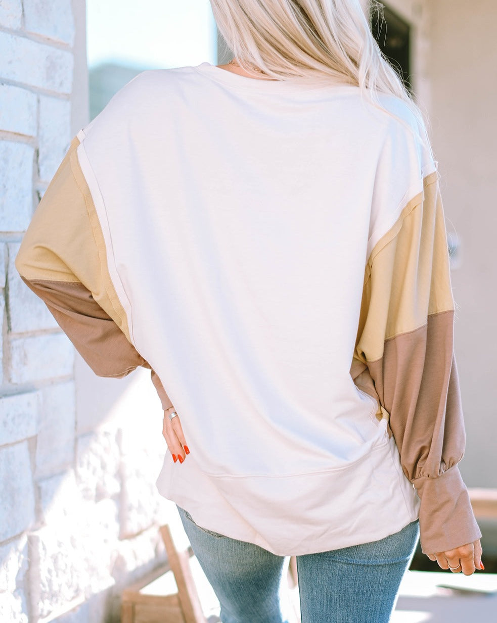 Colorblock Reverse Seam Oversized Sweatshirt