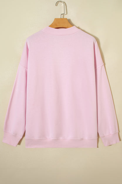 Heart Patchwork Drop Shoulder Oversize Sweatshirt