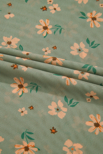 Floral Mesh Long Sleeve Top