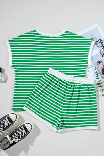 Stripe Tee and Shorts Set