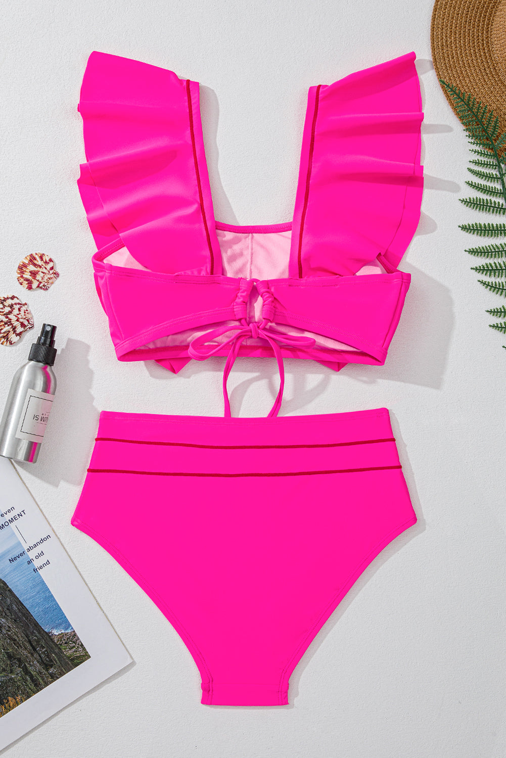 Ruffle Tie Back Bikini Set