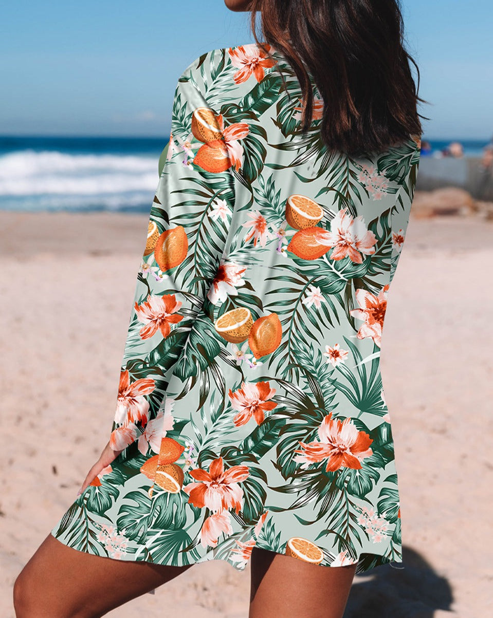 Floral Twist Bikini and Kimono Set