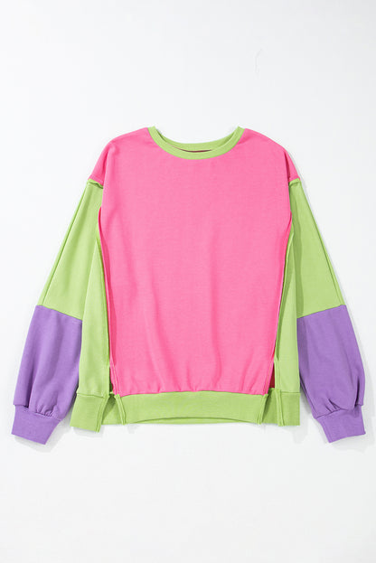 Colorblock Reverse Seam Crewneck Sweatshirt