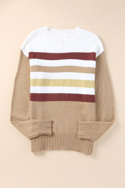 Stripe Long Sleeve Crewneck Sweater