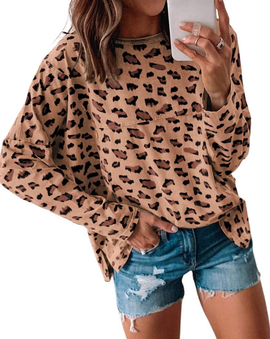 Leopard Loose Long Sleeve Top