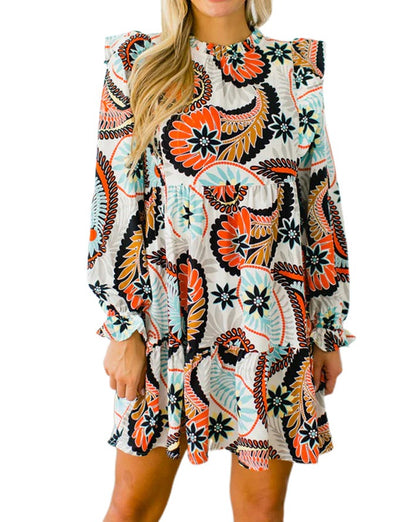 Paisley Floral Long Sleeve Dress