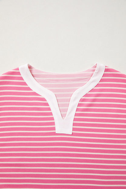 Stripe Colorblock Notched Neck Sleeveless Mini Dress