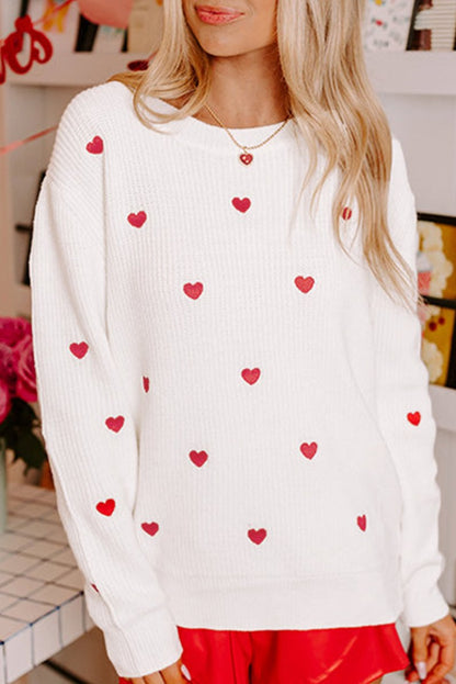 Heart Drop Shoulder Sweater