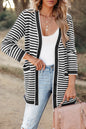 Stripe Tunic Long Sleeve Cardigan