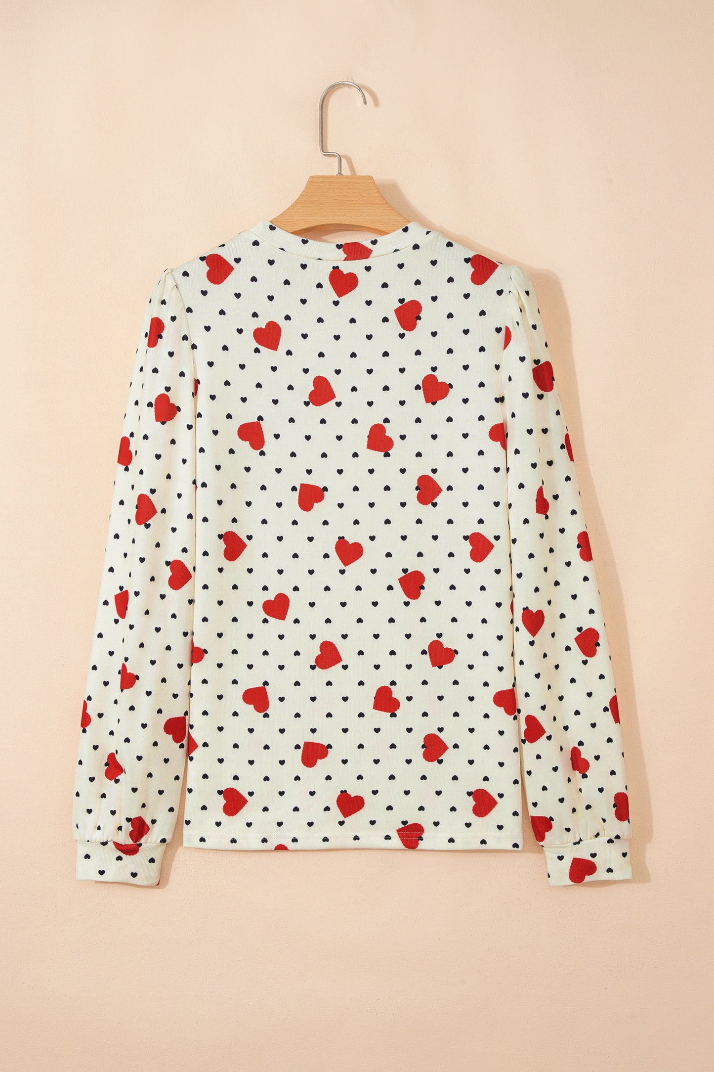 Valentine Heart & Flower Checker Long Sleeve Blouse