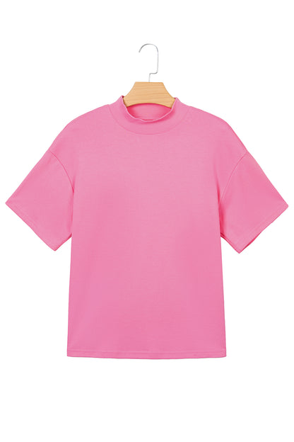 Oversized Solid Color High Neck Tee