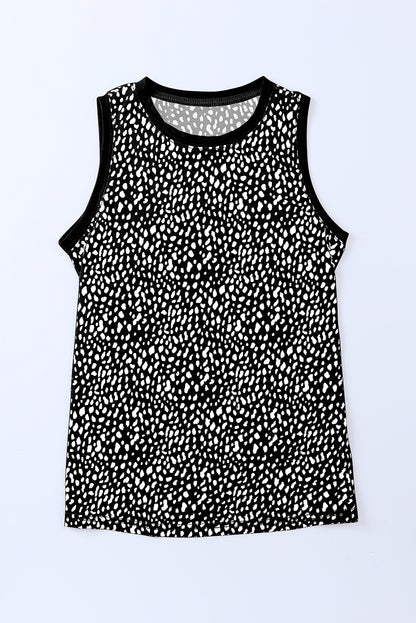 Leopard Round Neck Tank Top