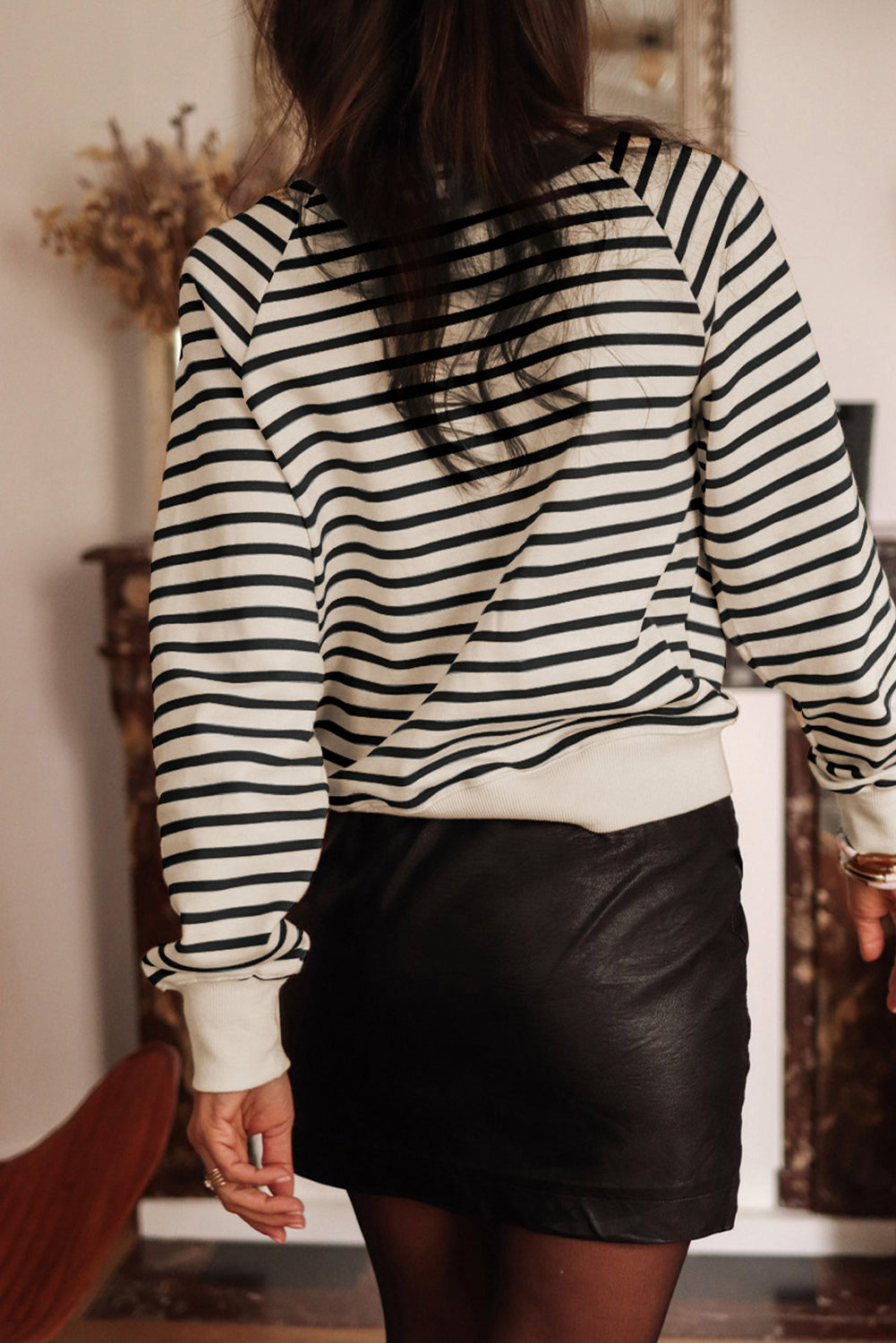 CIAO AMORE Stripe Pullover Sweatshirt