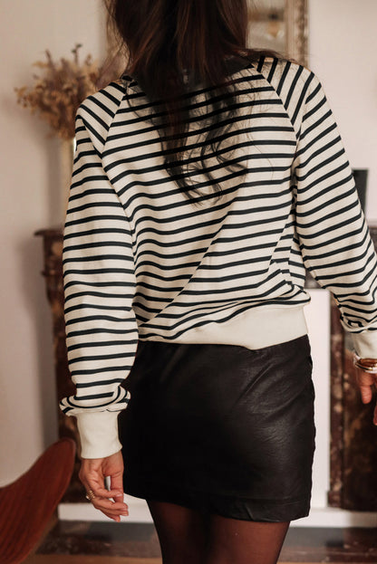 CIAO AMORE Stripe Pullover Sweatshirt