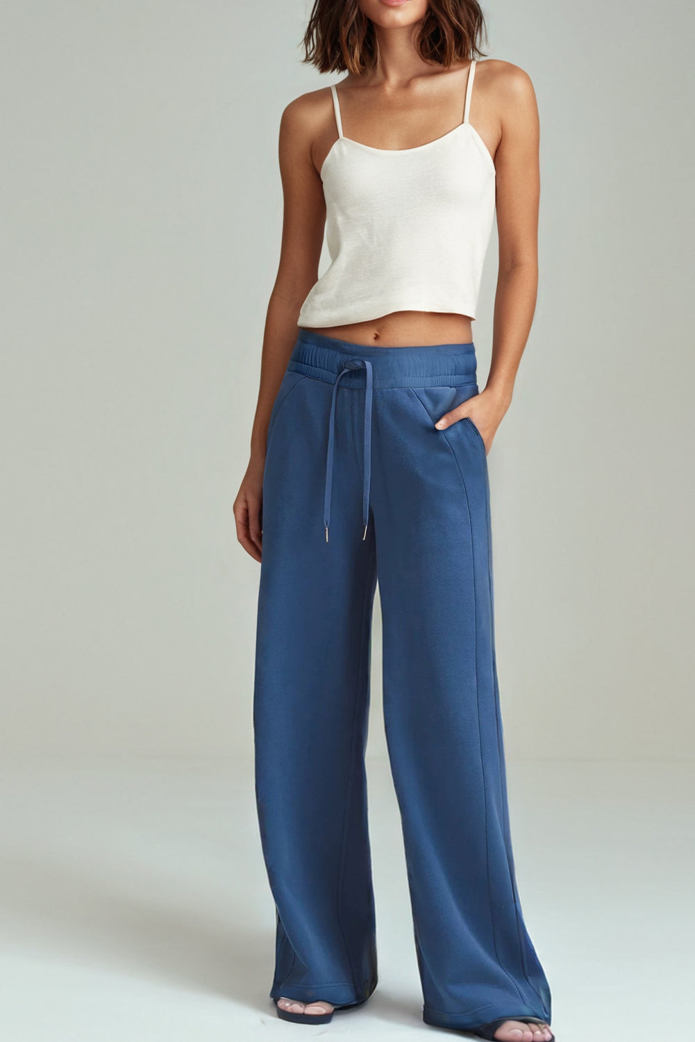 Drawstring High Waist Pocketed Sweatpants