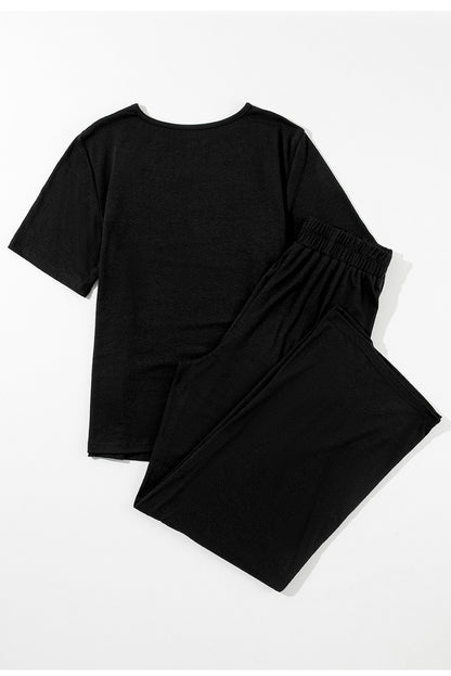 T-Shirt and Wide Leg Pants Set