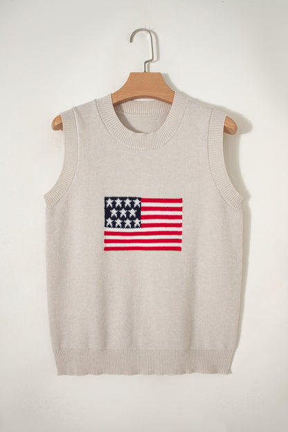 Americana USA Flag Sleeveless Knit Sweater