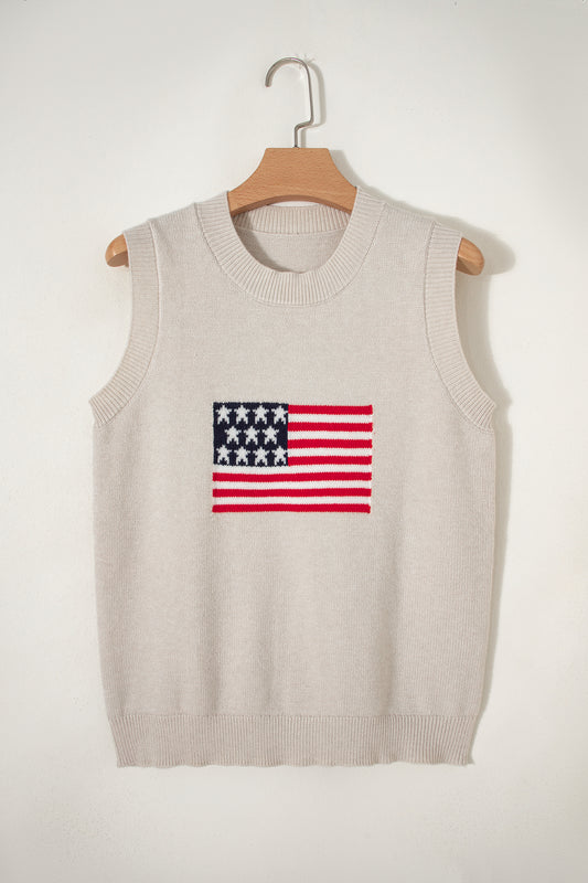 Americana USA Flag Sleeveless Knit Sweater