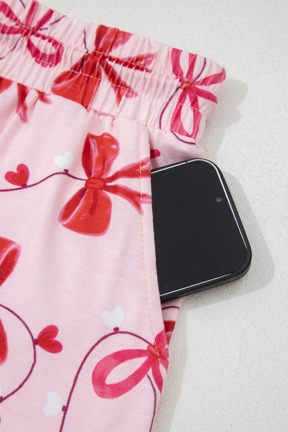 Valentine Bow Tee and Shorts Lounge Set