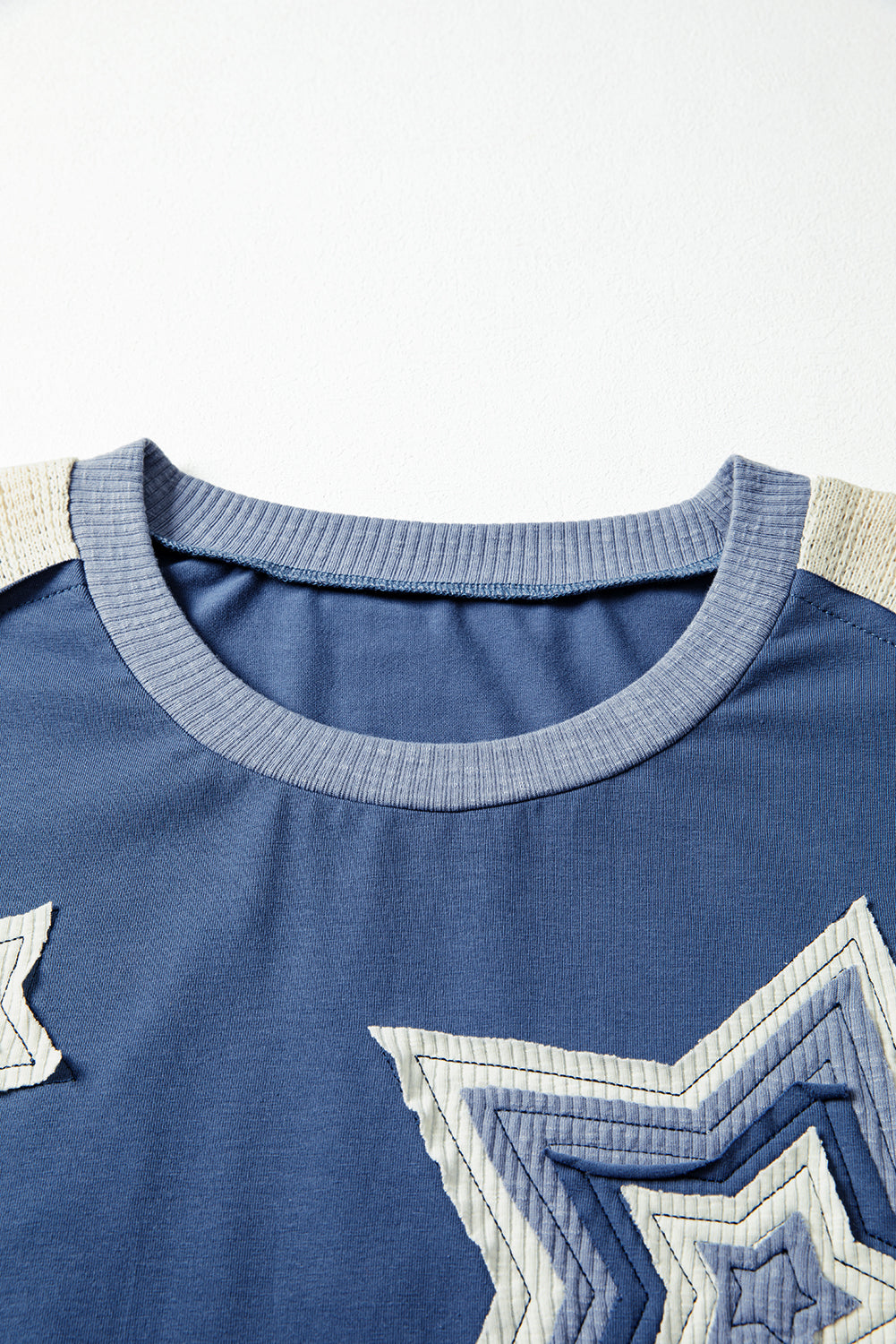 Colorblock Star Patchwork Long Sleeve Top