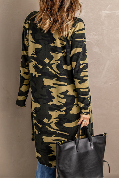 Camo Long Sleeve Cardigan