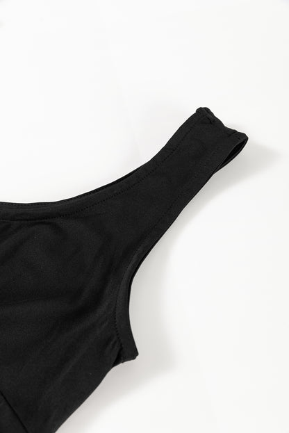 Solid Sleeveless Flared Side Slit Midi Dress