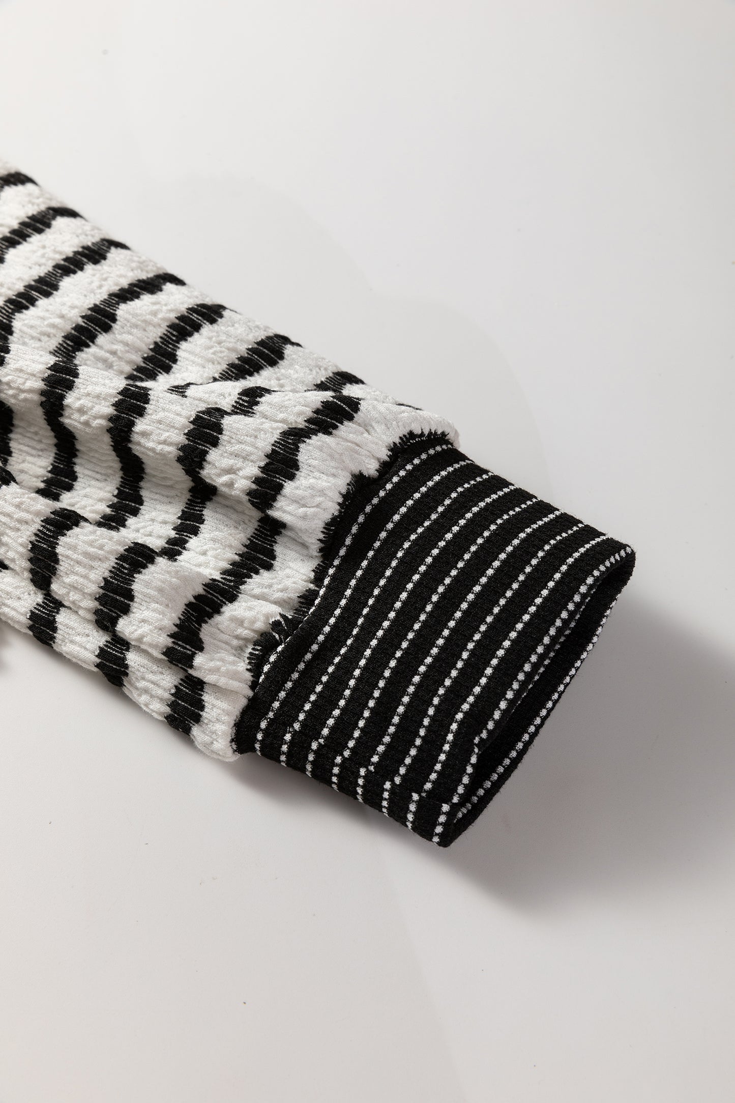 Stripe Collared Top and Drawstring Pants Set