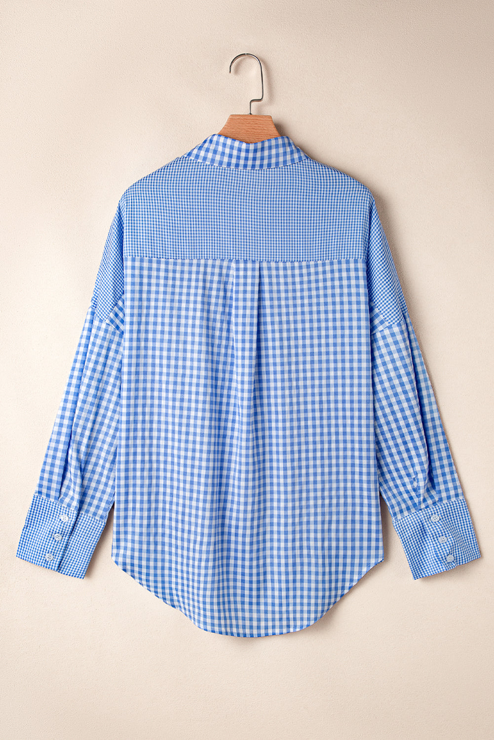 Stripe Plaid Patchwork Long Sleeve Shirt