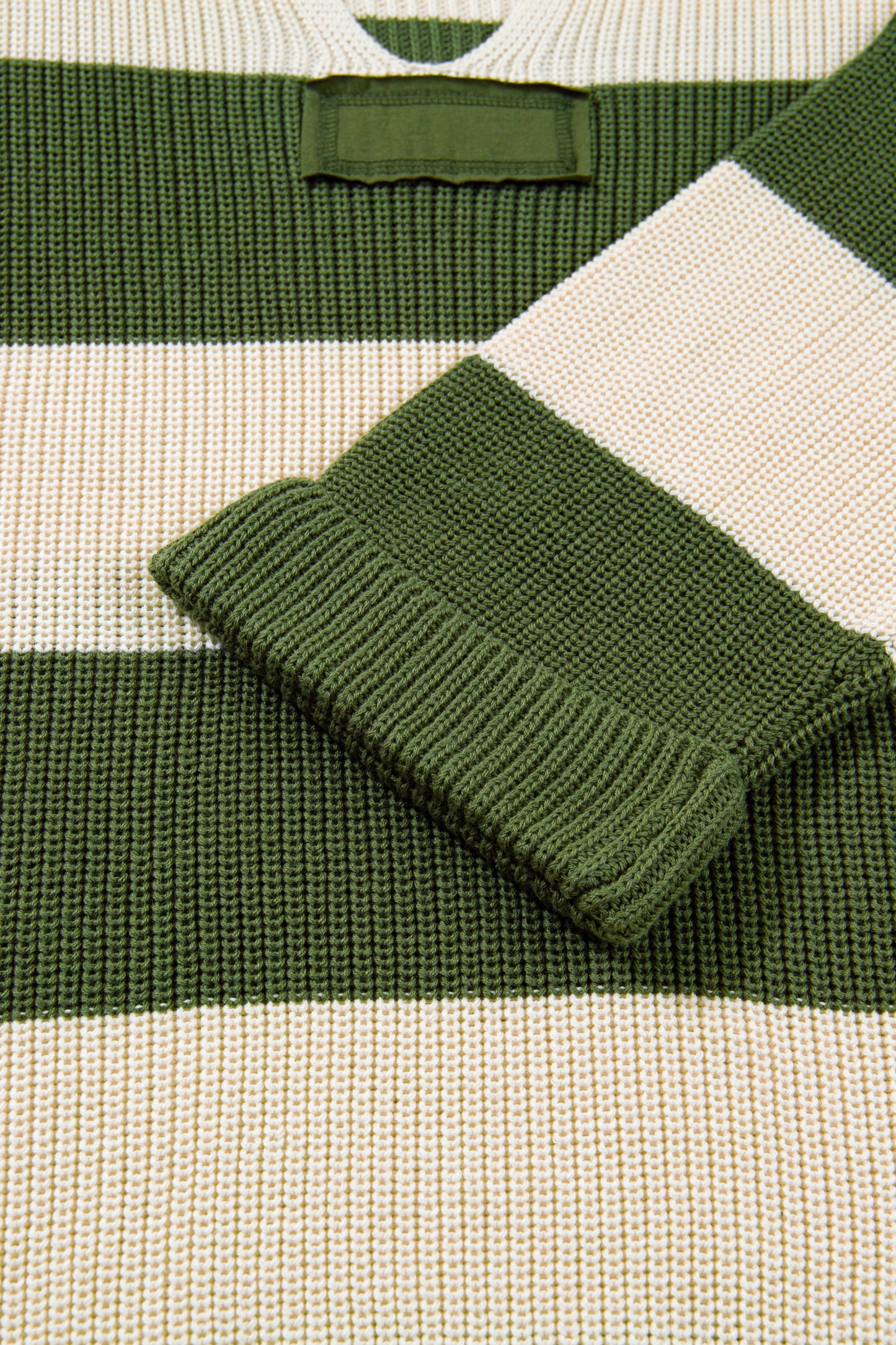 Plus Size Stripe Colorblock Notched Neck Sweater