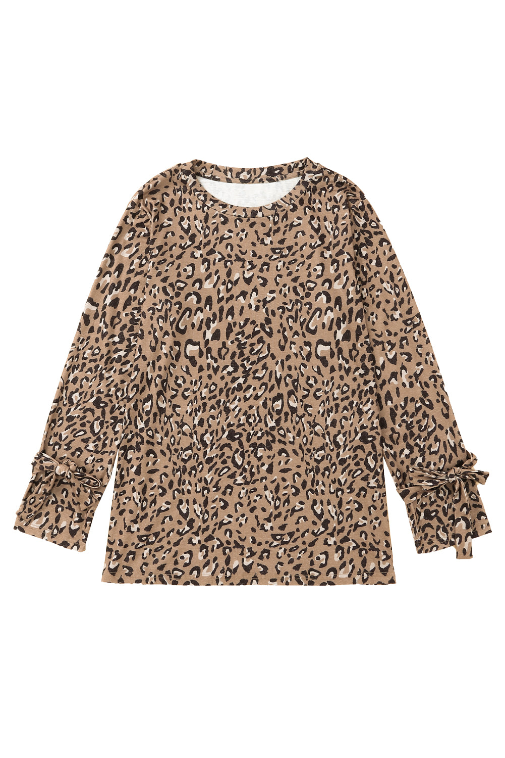 Leopard Bow Long Sleeve Blouse