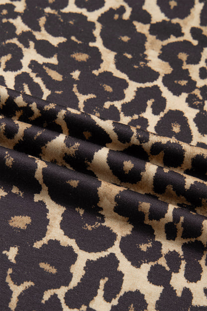 Leopard Varsity Stripe Contrast T-Shirt Dress