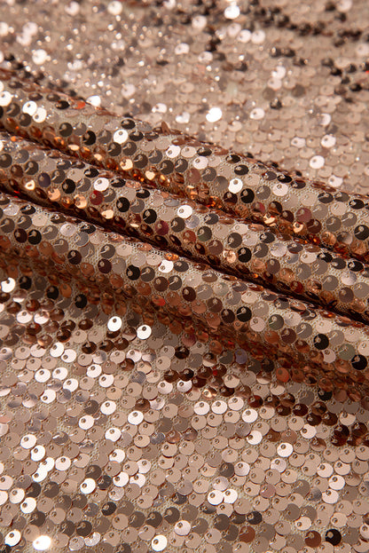 Sequin Long Sleeve Cutout Back Mini Dress