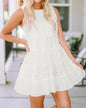 Eyelet Frilled Sleeveless Babydoll Dress