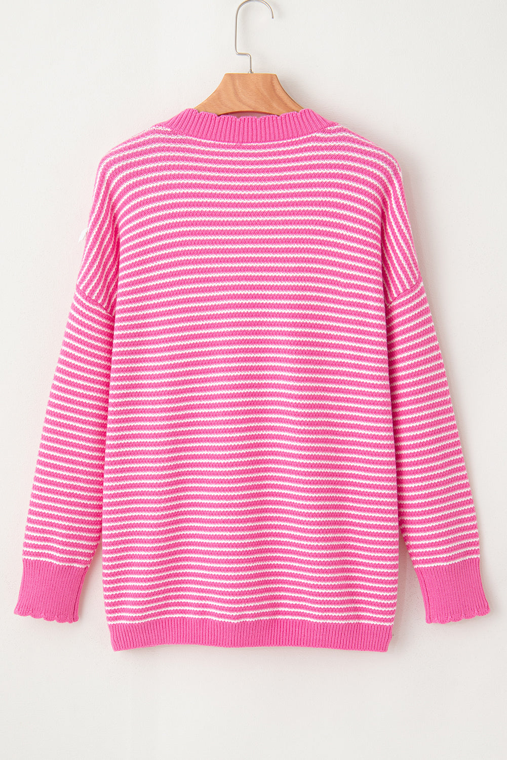 Stripe Drop Shoulder V-Neck Sweater