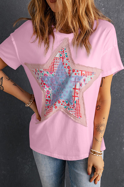 Floral Star Patchwork T-Shirt