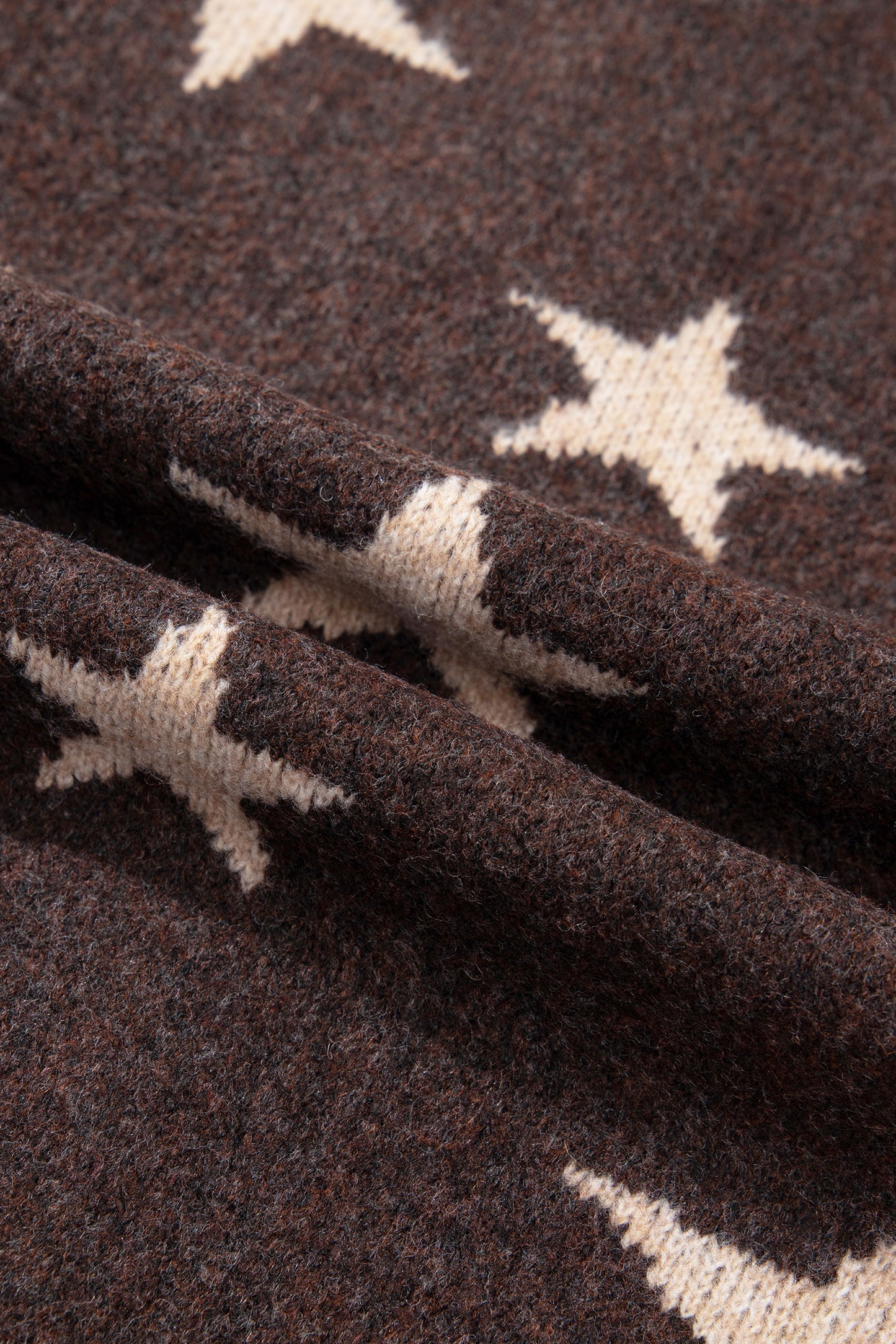 Star Stripe Trim Long Sleeve Open Front Cardigan