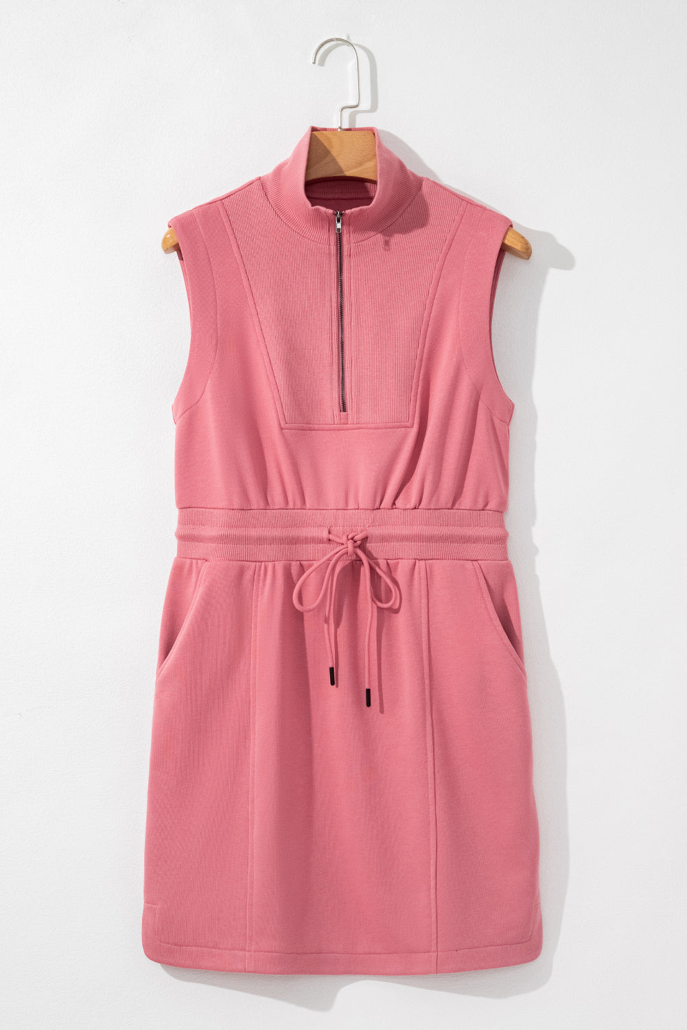 French Terry Zipped Collar Mini Dress