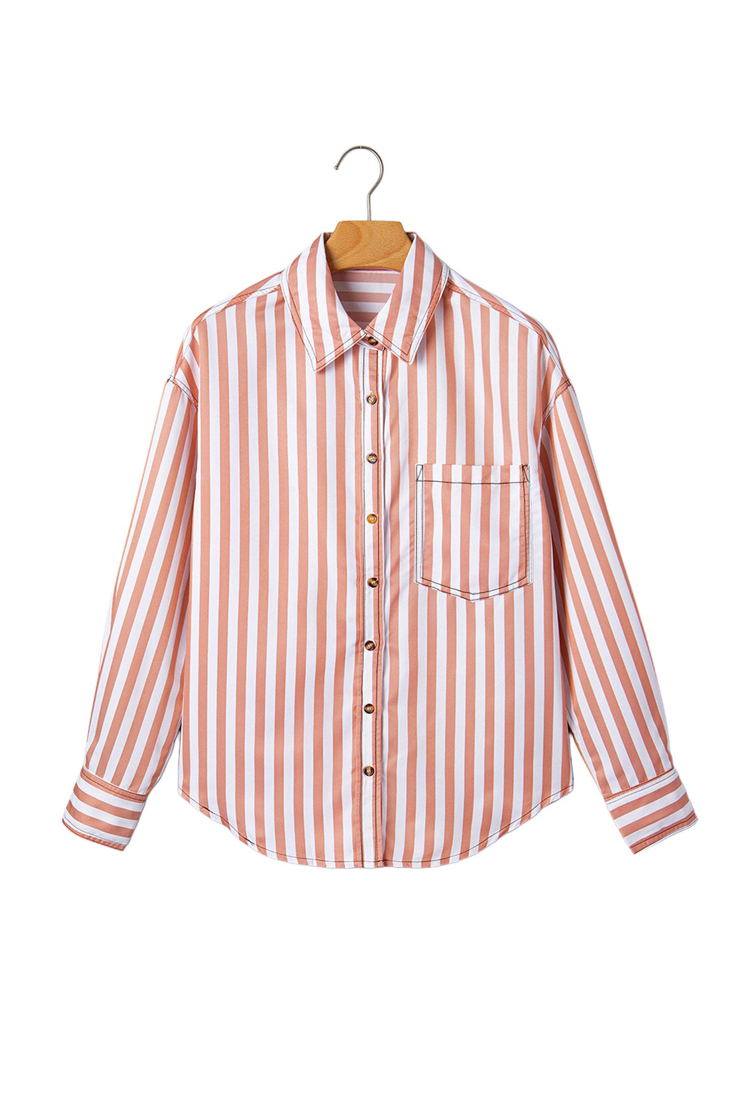 Western Stripe Button Down Long Sleeve Shirt