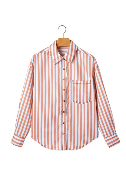 Western Stripe Button Down Long Sleeve Shirt