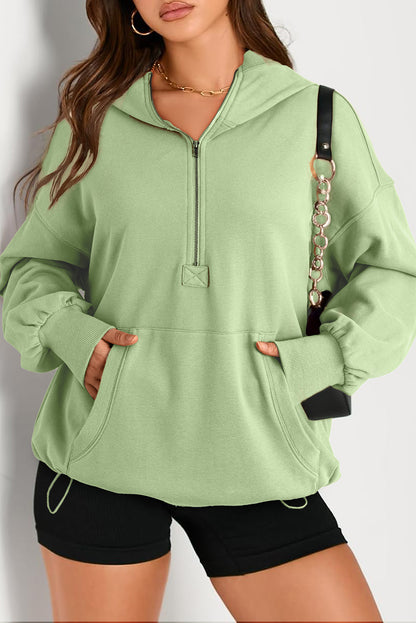 Solid Kangaroo Pocket Oversized Hoodie