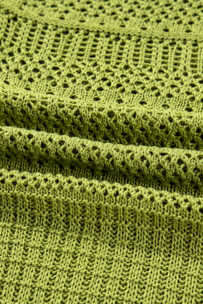 Crochet Knit Oversize Open Front Cardigan