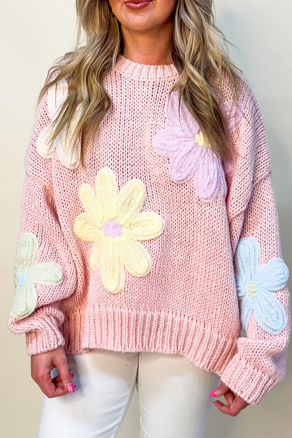 Floral Embroidered Long Sleeve Sweater