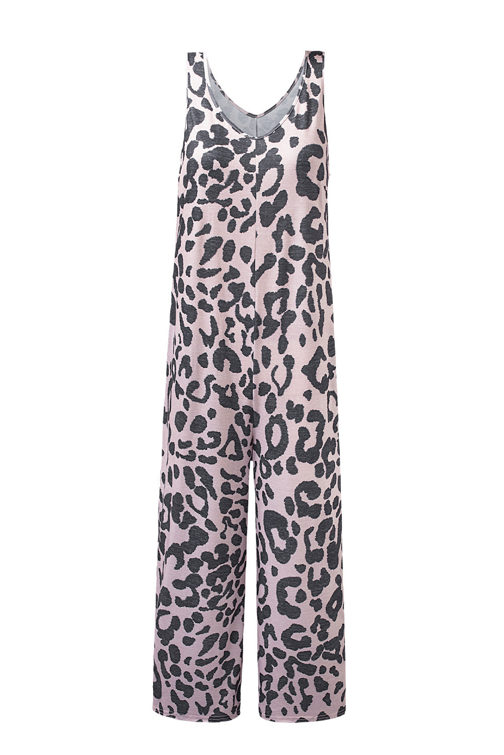 Leopard Wide Leg Sleeveless Jumpsuit