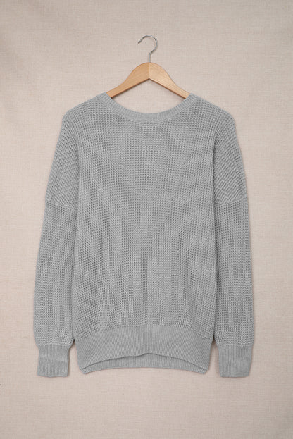 Cross Back Loose Knit Sweater