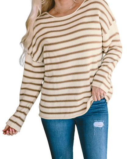 Stripe Drop Shoulder Oversized Sweater