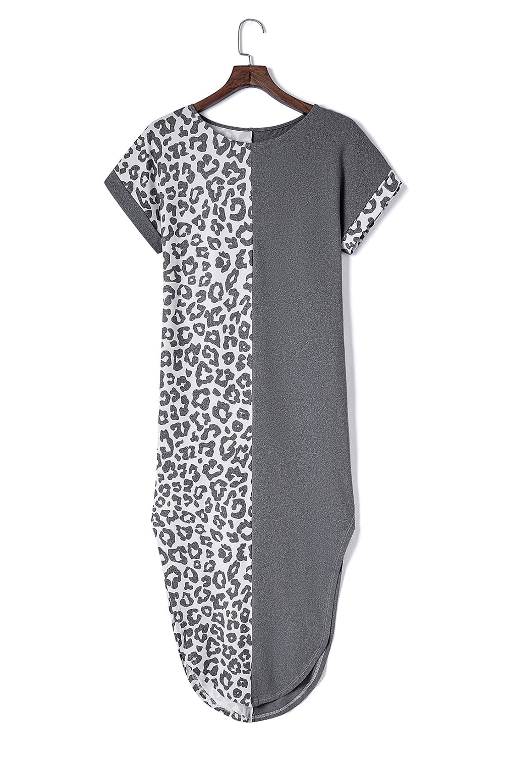 Leopard Colorblock T-Shirt Dress