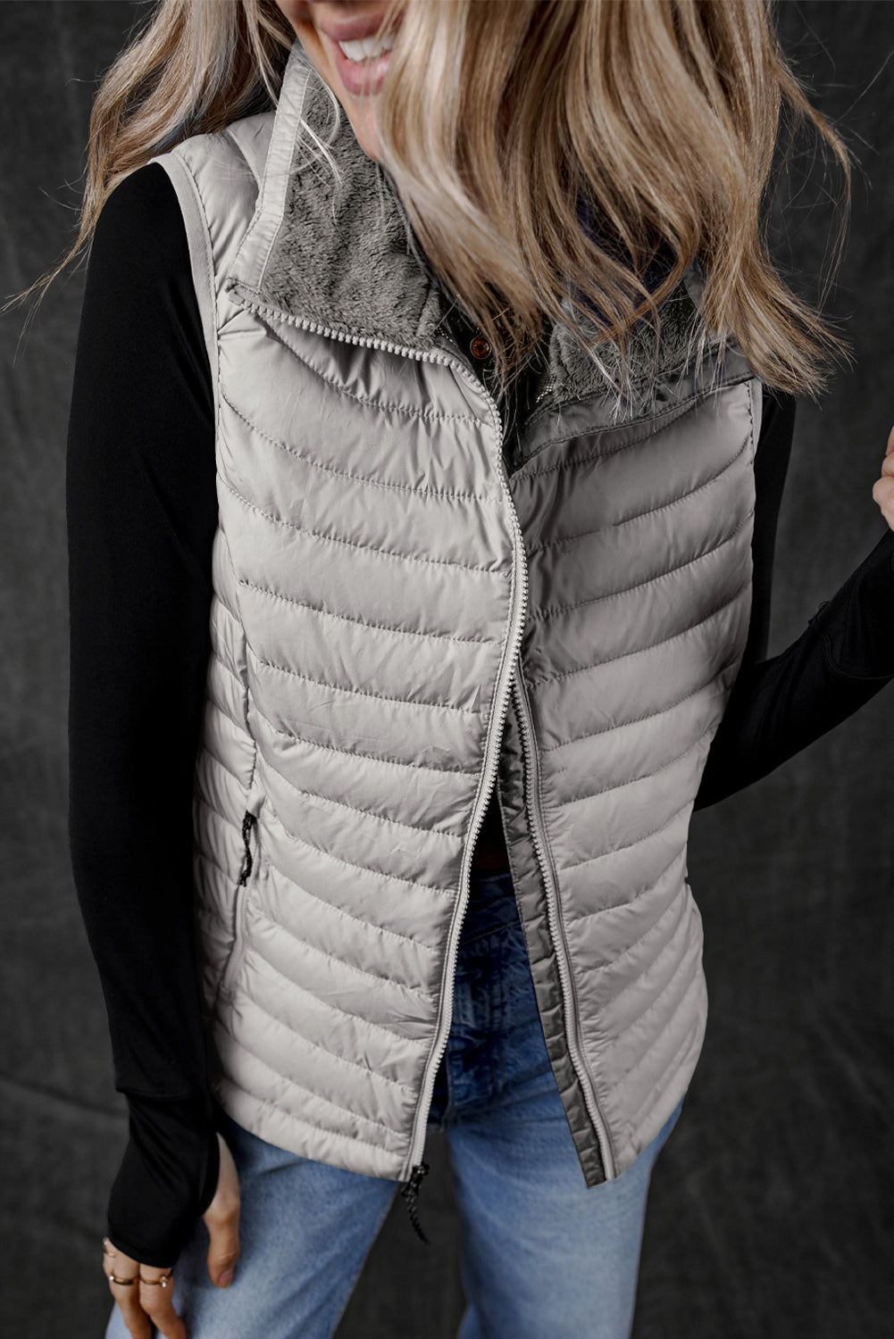 Quilted Zipped Puffer Vest